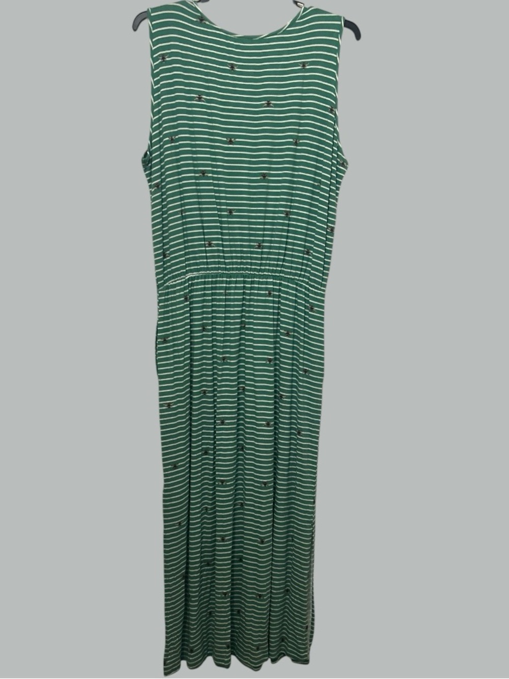 Joules Green Striped Sleeveless Maxi Dress - Picture 3 of 3